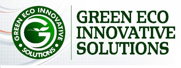Green Eco Innovative Solutions logo with circular green emblem